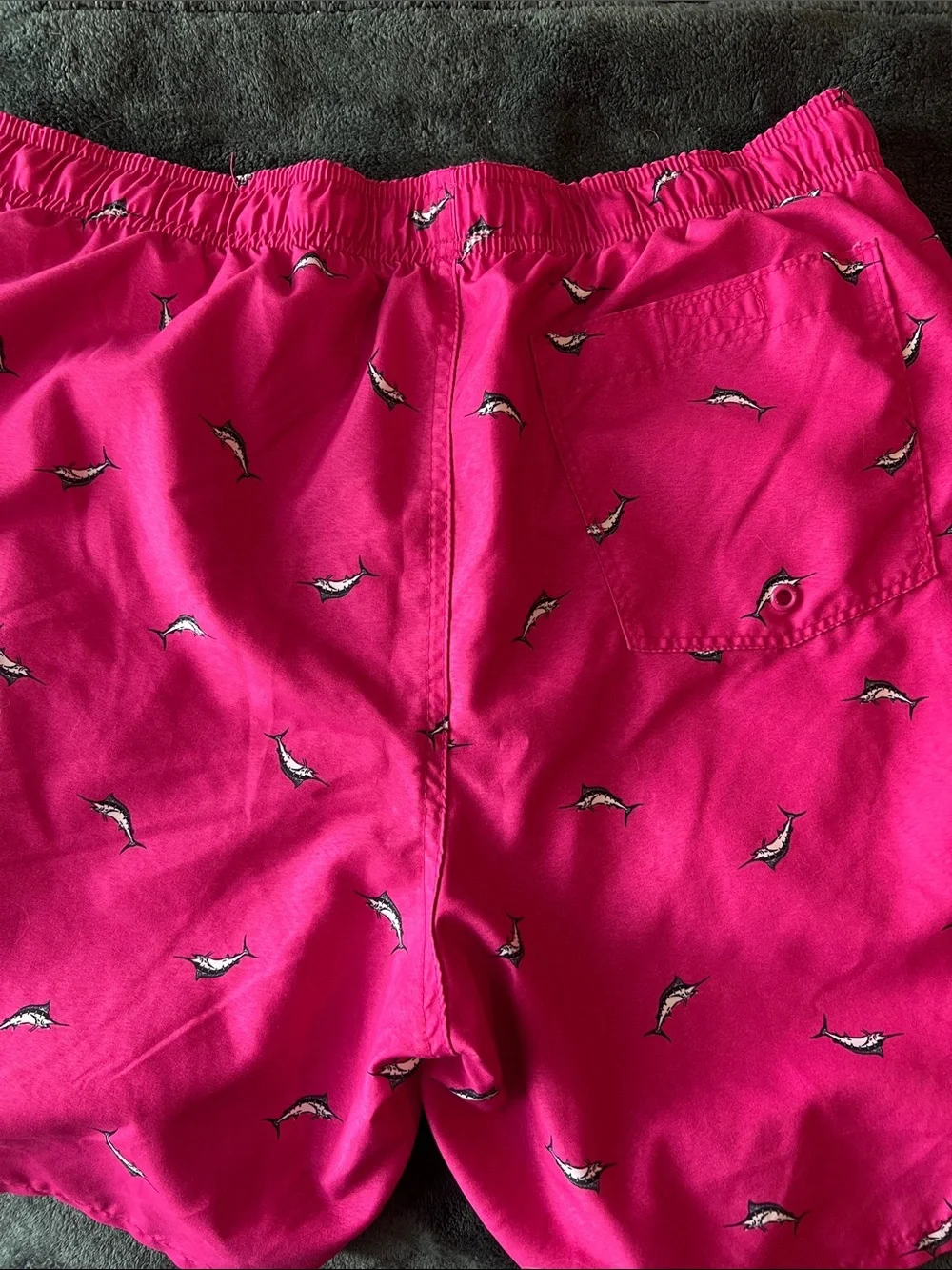 Old Navy Hot Pink Marlin-Print Swim Trunks